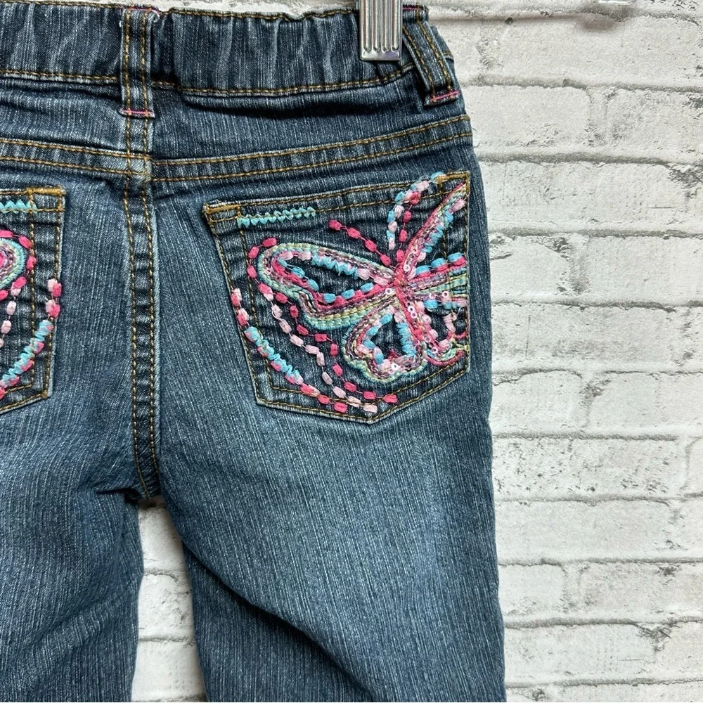 Squeeze Original Jeans Embroidered Butterfly Toddler 4T Denim Blue Jeans